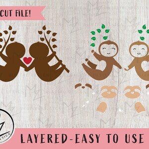 Faultier SVG Bundle, V-Day Faultier SVG, Muttertag Faultier SVG ...