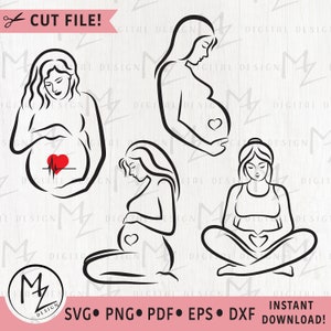 Kobieta w ciąży SVG, Płodność SVG, Plik do cięcia kobiety, Dzień Matki SVG, Baby Shower, Pokój dziecięcy, Prezent dla mamy SVG, Plik do cięcia Cricut, Sylwetka