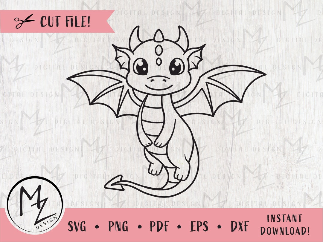 Cute Dragon SVG Fantasy SVG Kids Dragon Flying Dragon - Etsy