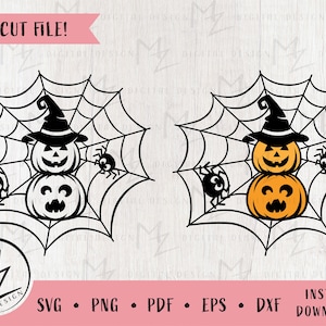 Jack o&#39;Lantern svg cut file, Pumpkin svg, Spider web Svg, Halloween png, Fall Kids Halloween shirt, Silhouette, Cricut, Vinyl, Iron on