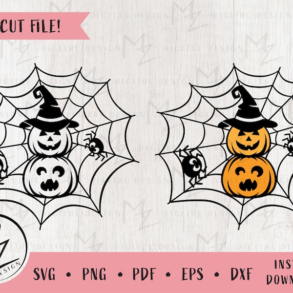 Jack o'Lantern svg cut file, Pumpkin svg, Spider web Svg, Halloween png, Fall Kids Halloween shirt, Silhouette, Cricut, Vinyl, Iron on