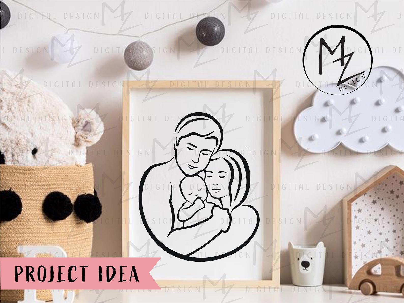 Mom Dad Baby Love SVG Mother and Father Holding Baby Mom Dad Baby Heart ...