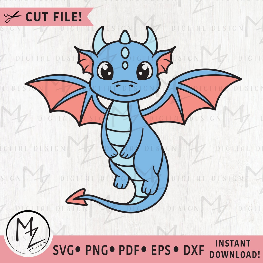 Cute Dragon SVG Flying Dragon Mythical Animal Fantasy Kids Dragon ...
