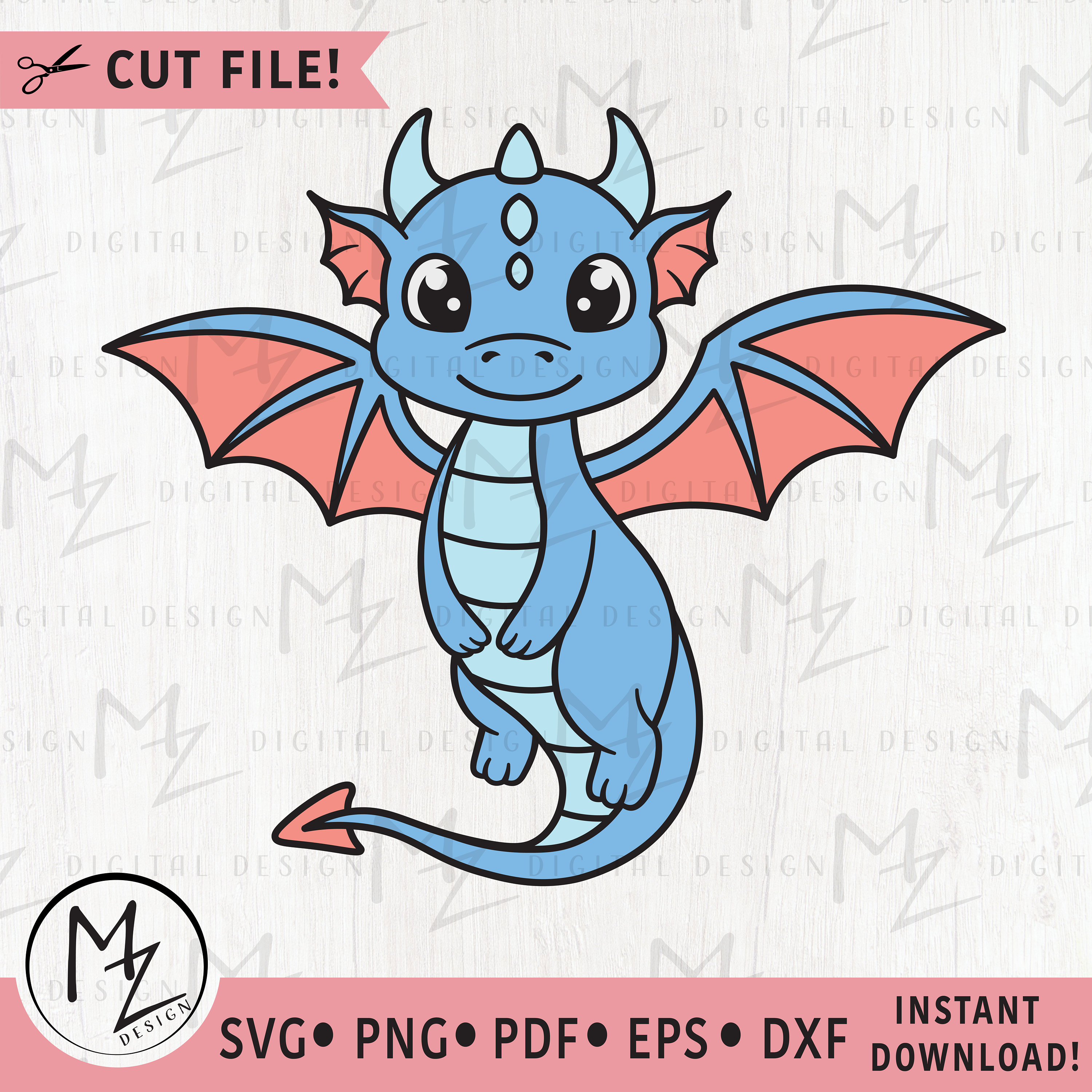 Cute Dragon SVG Flying Dragon Mythical Animal Fantasy Kids Dragon ...