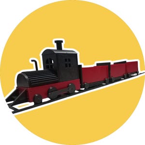 3d train and rail lego puzzle , DIY , maker , for toy and decoration usage , 82 pieces lego
