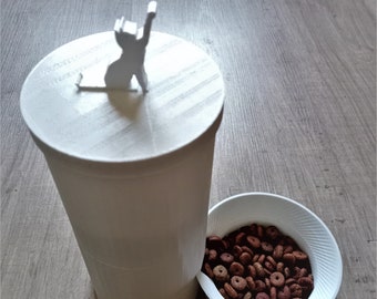 Gepersonaliseerde voerbak voor katten: 3D-geprint PLA, deksel kattenfiguur