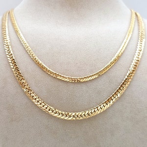 18K Solid Gold Curb Chain Necklace, Pure 18K Solid Gold Curb Link Chain for Men & Women, 4mm - 5.30mm thick Real 18K Gold Chain for Him/Her!