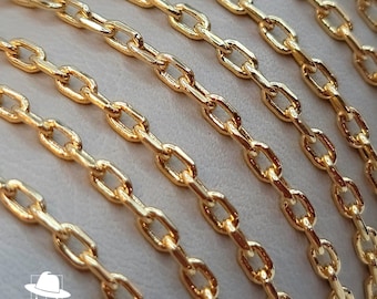 18K Solid Gold Cable Chain Necklace – Real 18 Karat Gold with Solid Links, 2mm Thick, Available in 18" to 26" Lengths!