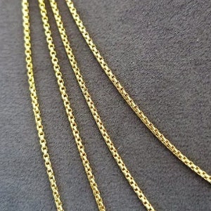 18K Massivgold Box Kettenkette, 16 &quot;- 24&quot; Diamantschliff Runde Box Kette, Box Kette Halskette für Männer / Frauen, Geburtstagsgeschenk, Gelb reines Gold!