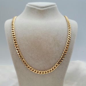 18K Gold Curb Links Chain Necklace, Solid 18K Yellow Gold Miami Cuban Chain, 8.90MM Thick, Real Gold Chain for MenWomen, Gold Chain Gift!
