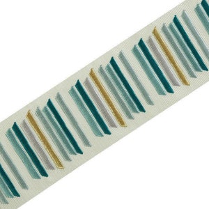 Embroidered 3 Inches Decorative Trim for Drapery, Curtain Tapes, Upholstery Ribbon, Pillow Border