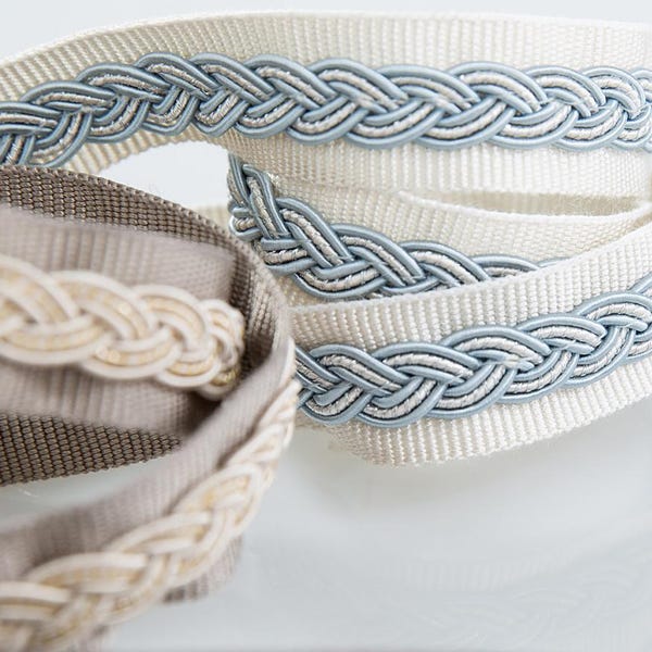 Braided Ribbon, 1-Inch Narrow Fabric Trim, Perfect for Curtain, Upholstery, Pillow, Trim By The Yard
