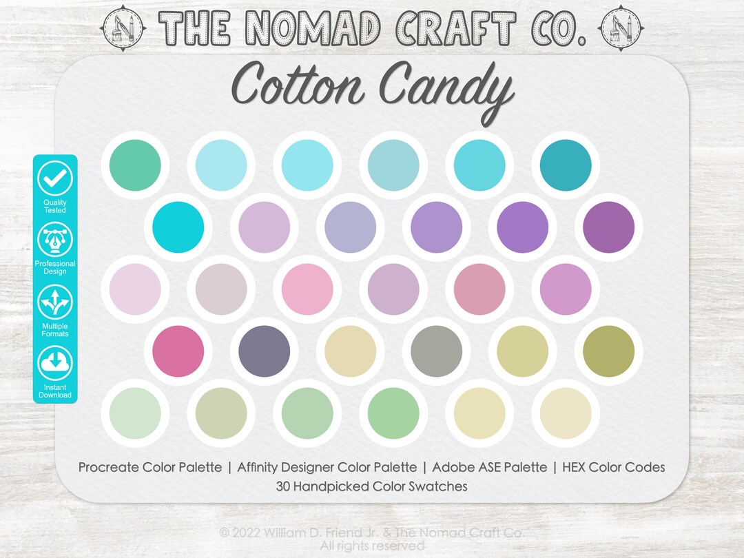 Cotton Candy Procreate Color Palette Hand Picked Color Etsy