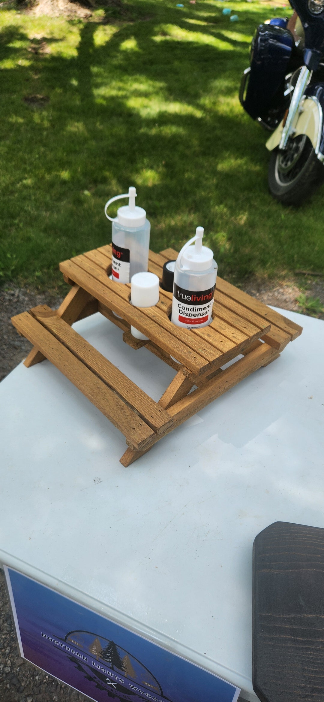 Condiment Picnic Table, Ketchup/mustard/bbq Tray Salt/pepper Holder - Etsy