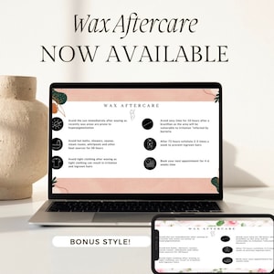 Waxing Aftercare Card Template, Printable Hair Removal Care Cards, Editable Waxing Care Instructions, Care Cards, Waxing Salon, Esthetician