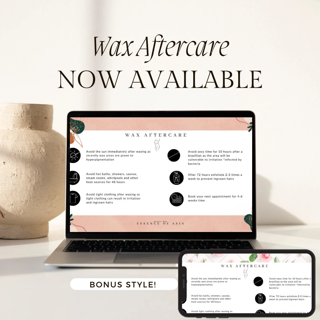 Waxing Aftercare Card Template Printable Hair Removal Care Etsy