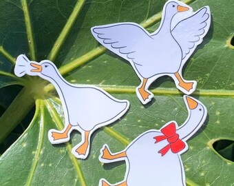 Three goose stickers - vinyl, water resistant