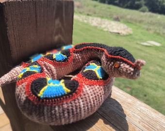 Crochet Rhinoceros Viper Snake Plush: Weighted Anxiety Relief Toy