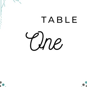 table numbers card, wedding table numbers elegant, printable table card template