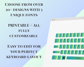 Printable Keyboard Stickers | Alphabet & Arabic Letters | Custom Keyboard Layout | Digital Download for DIY Printing
