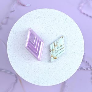 Cortador de arcilla polimérica con forma de diamante Art Deco / Cortadores de arcilla para aretes