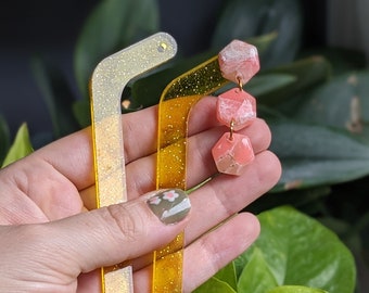 Try-on sticks for earrings | acrylic earring holders | Sunflower glitter