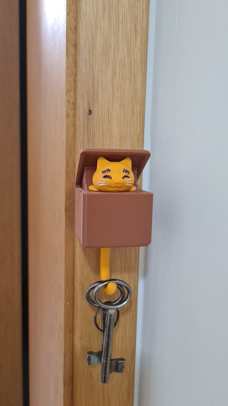 Cat Key Hook Raw 3D Print - Etsy