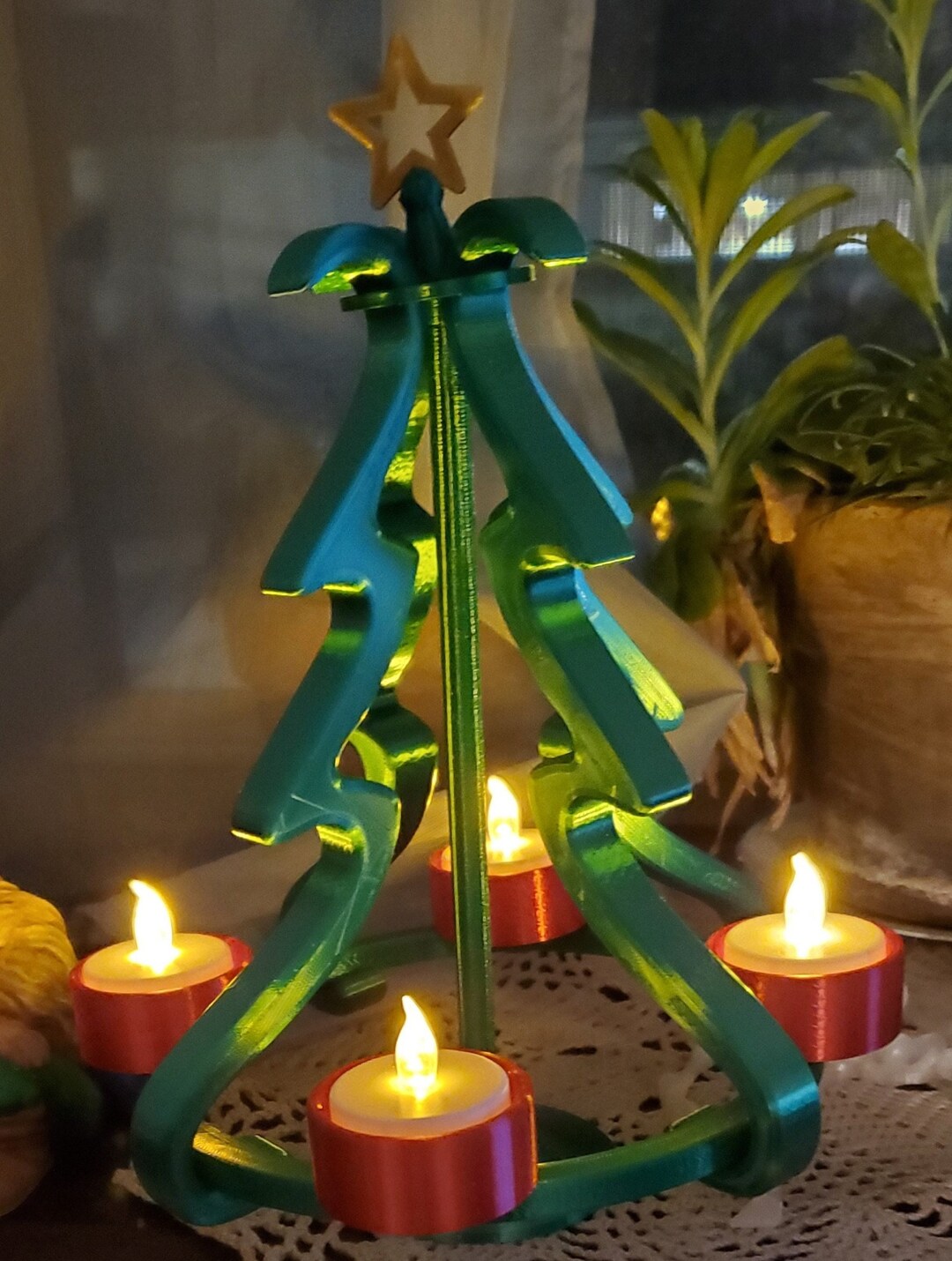 Tea Light Christmas Tree Raw 3D Print Etsy