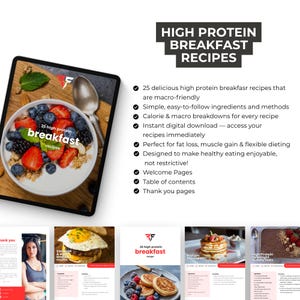 Low Calorie High Protein Recipes Fitness Coach Bundle, Editable Canva eBook Template, Meal Prep, Healthy Meals, Weight Loss DFY image 5
