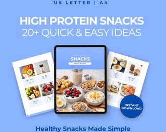Low Calorie High Protein Snack Guide PDF, 20+ Healthy Snacks, Easy High Protein Ideas, Fat Loss Printable, Instant Download