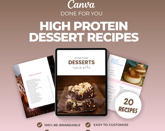 High-Protein Recipe eBook: 20 PLR Recipes for Fitness Coaches (Canva Template)