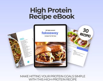 High-Protein Fakeaway Recipe eBook, Canva Template (PLR)