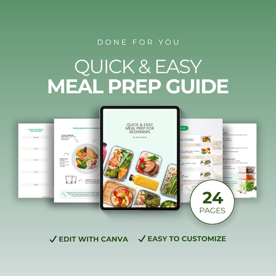 Meal Prep Guide for Beginners, Healthy Eating & Weight Loss, Printable Meal Planner, Recipes, Grocery Lists, Easy Weekly Meal Prep