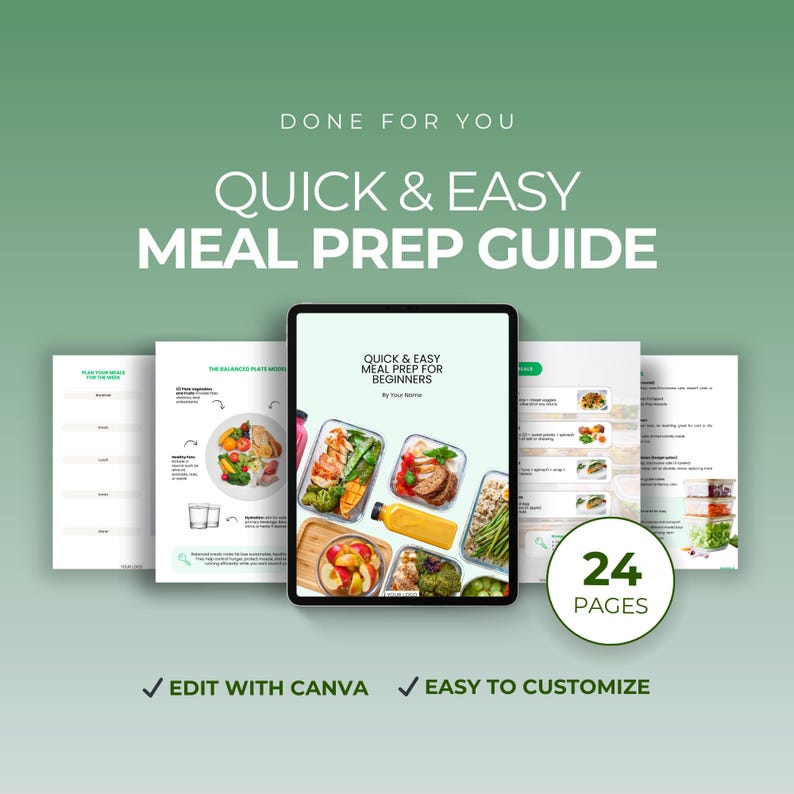 Meal Prep Guide for Beginners, Healthy Eating & Weight Loss, Printable Meal Planner, Recipes, Grocery Lists, Easy Weekly Meal Prep image 1
