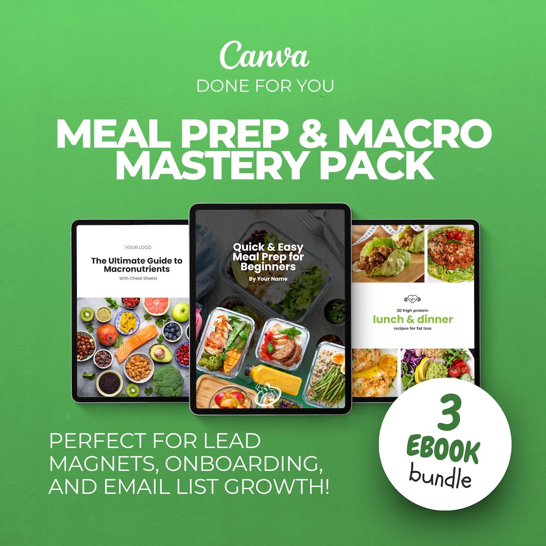 Editable Meal Prep Macro Guide: Canva Nutrition Template for Coaches ...