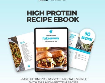 Low Calorie Fakeaway Recipes, High Protein Recipes canva eBook template, Fat Loss Recipes, nutrition template, health coach, DFY PLR