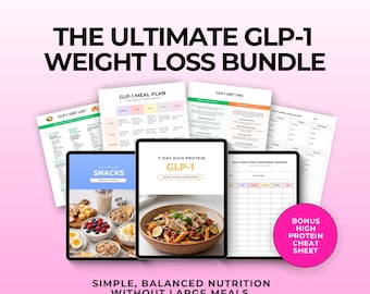 Ultimate GLP-1 Weight Loss Bundle, High Protein Meal Plan, Food List, Grocery Guide for Ozempic Wegovy Zepbound Users