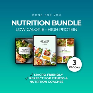 Proteinreiches Rezept-Bundle | Meal Prep Ratgeber zur Gewichtsabnahme | Ernährungscoaching Templates | Bearbeitbare Canva eBooks