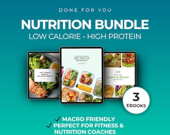 High Protein Recipe Bundle | Meal Prep Guide for Weight Loss | Nutrition Coaching Templates | Editable Canva eBooks