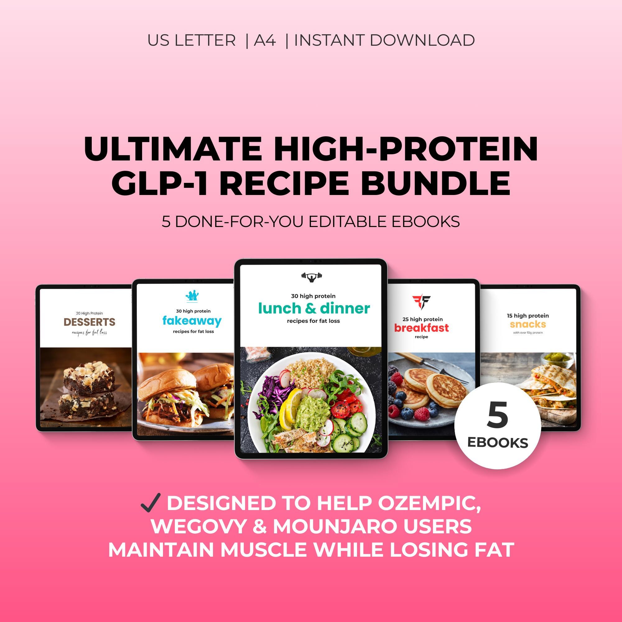 GLP-1 High Protein Recipe Bundle for Weight Loss, Ozempic Wegovy ...
