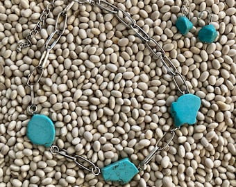 Turquoise Stone Chain Necklace