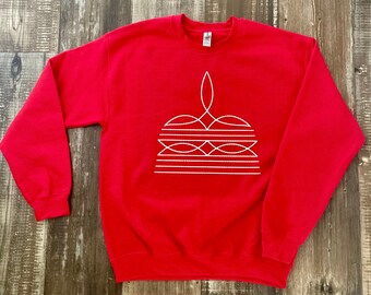 Boot Stitch Sweatshirt: Unisex Western Crewneck Pullover