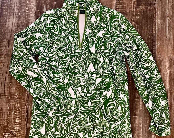 Tooled Pattern 3/4 Zip Pullover
