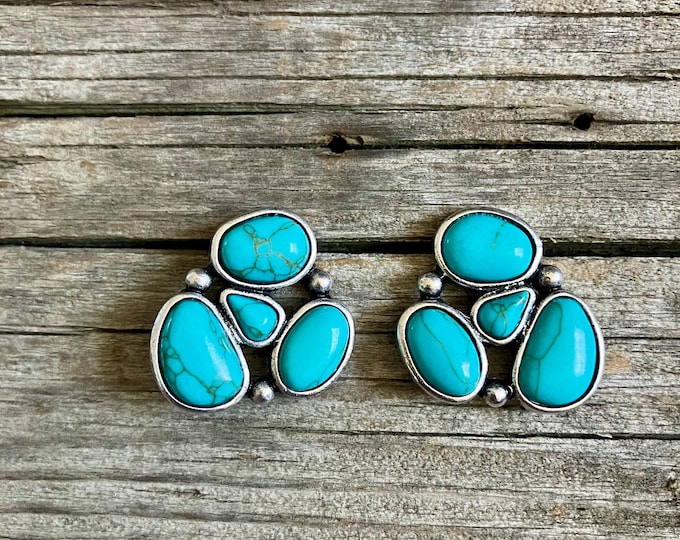 Turquoise Dreams Cluster Earrings