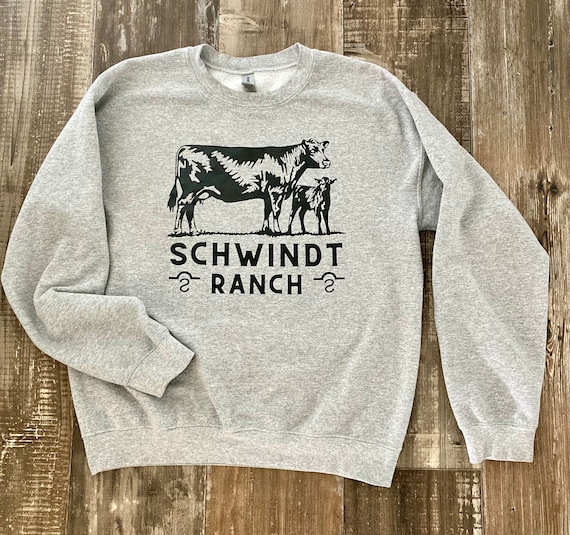Cow and Calf Sweatshirt: Customizable Ranch Apparel