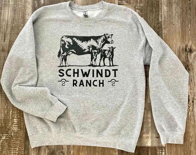 Cow and Calf | Cow and Calf Sweatshirt | Customizable Sweatshirt | Ranch Sweatshirt |