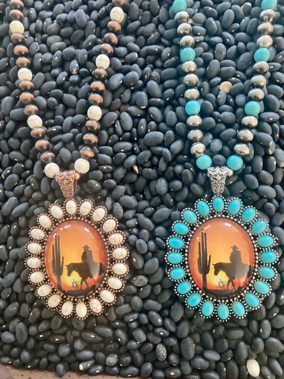 Cowboy Sunset Pendant Necklace
