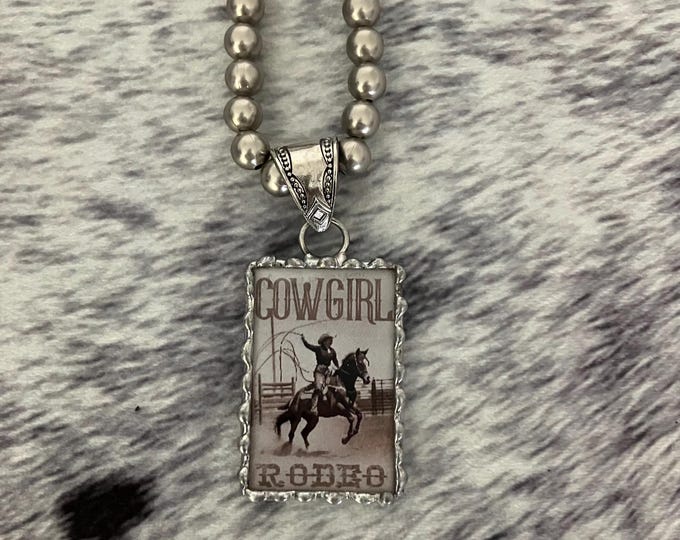 Cowgirl Rodeo Pendant Necklace
