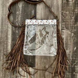 Clear Fringe Crossbody Bag: Adjustable Shoulder Strap