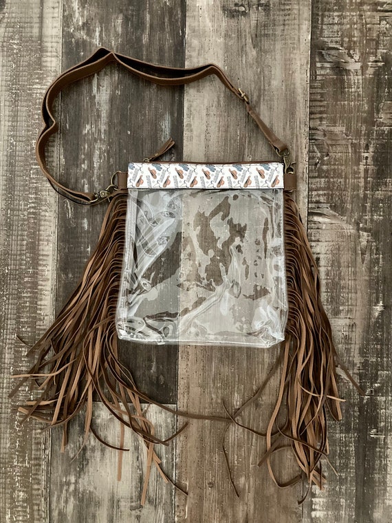 Clear Fringe Crossbody Bag: Adjustable Shoulder Strap